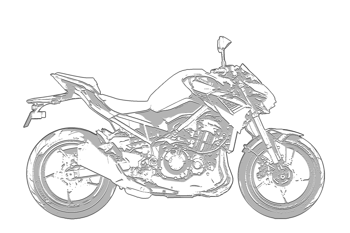 Kawasaki Z800  Motorcycle drawing, Bike drawing, Bike art